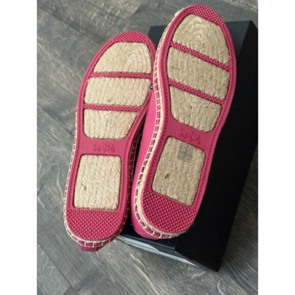 Coach Shoes Rain Floral Rivets Nappa Slip on 8 B Dahlia Pink Q8423 Espadrilles - Picture 9 of 11